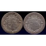 Great Britain Halfcrowns - 1921 and 1922 King George V (2)  Ref S4021A, Grade GVF/NEF.