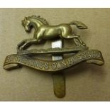 3rd The King's Own Hussars, WWI Issue Officer's Pattern cap badge (Brass) A scarce variant.