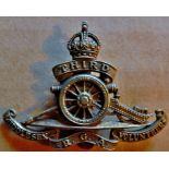 Third Middlesex Royal Garrison Artillery Volunteers WWI cap badge, KC (White Metal)