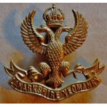 Lanarkshire Yeomanry WWI Officer's issue cap badge (Brass) KC