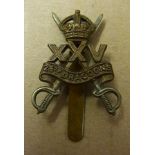 25th Dragoons Cap Badge, KC (Bi-Metal)