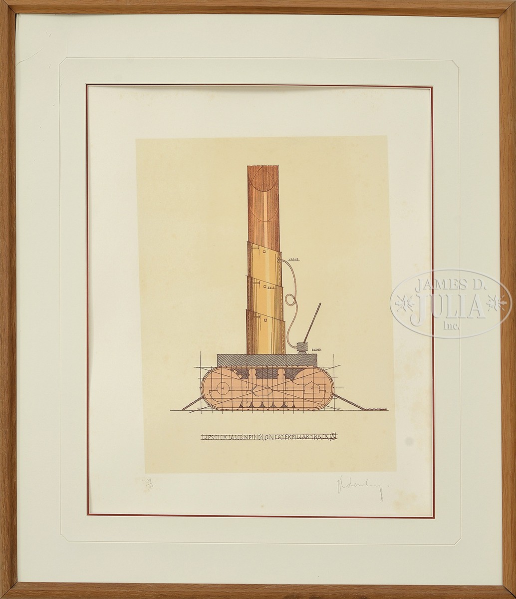 CLAES OLDENBURG (American, 1929 ) "LIPSTICK ASCENDING CATERPILLAR