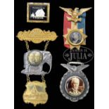ECLECTIC GROUP OF 4 FINE PRESIDENTIAL CAMPAIGN PINS. 1) William Henry Harrison 1840 classic