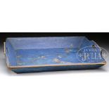 FINE PINE APPLE TRAY IN BLUE PAINT. Early 19th Century probably Pennsylvania. This excellent example