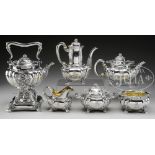 IMPORTANT CHRYSANTHEMUM PATTERN SIX PIECE STERLING TEA AND COFFEE BY TIFFANY & CO. The set