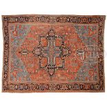 HERIZ ORIENTAL RUG. 2nd quarter 20th century, Northern Persia. This fine example with large