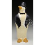 EXCEPTIONAL "PENGUIN WITH BOW TIE AND TOP HAT" DOORSTOP. Circa 1920, Hubley foundry, Lancaster PA.