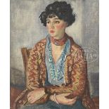 WALDO PEIRCE (American, 1884-1970) PORTRAIT OF A WOMAN Oil on canvas. Unframed. Initialed lower
