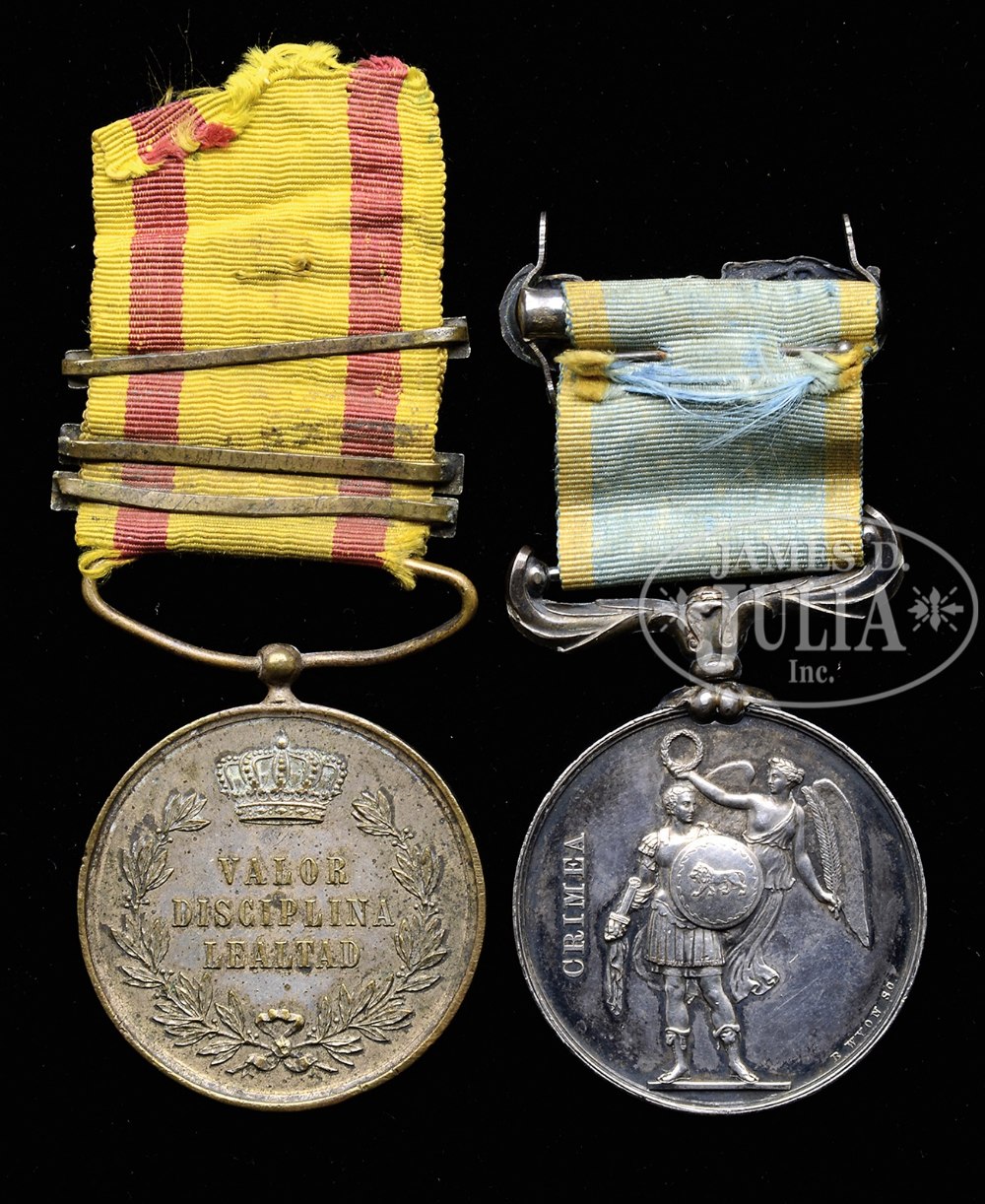 PAIR OF RARE EUROPEAN VALOR AND SERVICE MEDALS PERSONALLY OWNED BY GENERAL GEORGE A CUSTER. This - Image 2 of 2