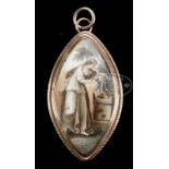 MOURNING LOCKET. Georgian, dated June 1787. Engraved on verso "ALL of: 10 June 1787, ELL of: 15 June