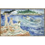 WALDO PEIRCE (American, 1884-1970) "SIRENS OF SEARSPORT" Oil on canvas. Housed in a flat wood frame.