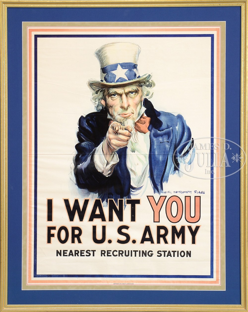 JAMES MONTGOMERY FLAG, ICONIC WWI UNCLE SAM RECRUITING POSTER. There is little doubt this is the - Image 2 of 2