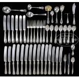 MISCELLANEOUS LOT OF 47 PIECES OF STERLING FLATWARE. Lot includes 15 9" sterling handled knives,