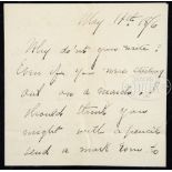 MYSTERIOUS LOVE LETTER SIGNED "MACK X" WRITTEN TO GENERAL GEORGE A. CUSTER RECEIVED THE DAY AFTER HE