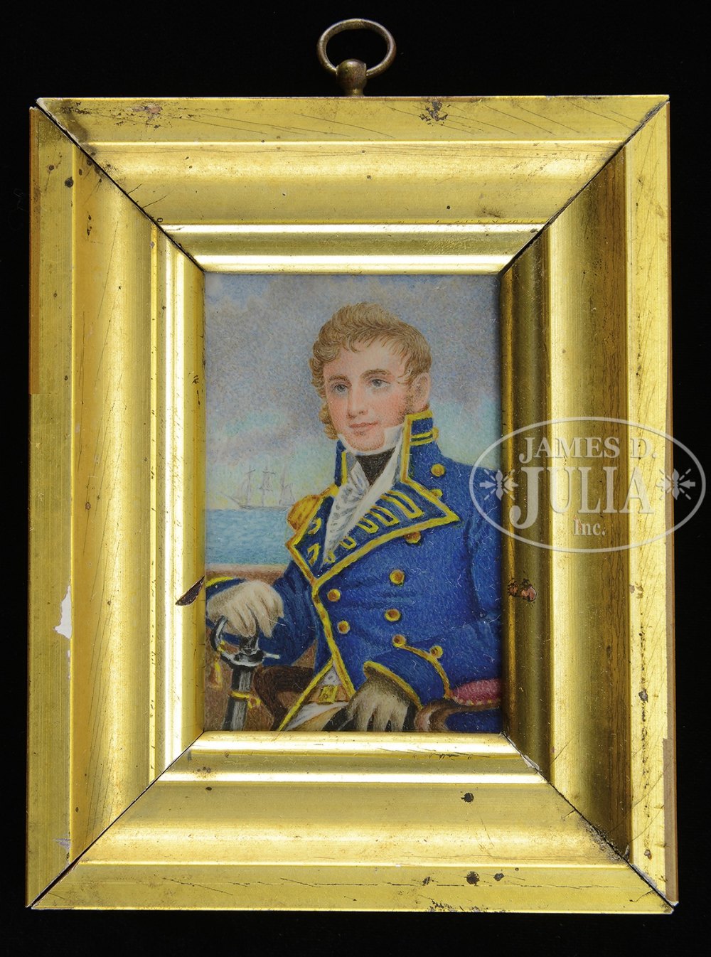 MINIATURE PORTRAIT OF NAVAL CAPTAIN JAMES LAWRENCE WAR OF 1812. Probably Northeastern, second