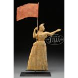 GODDESS OF LIBERTY WEATHERVANE. New England mid 20th century. Form is modeled after a Liberty