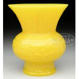 IMPERIAL YELLOW COLOR PEKING GLASS VASE. Chien Lung mark and probably of the period, China. Cameo