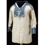 EXTREMELY RARE FABULOUS CIVIL WAR SILK EMBROIDERED SAILOR’S JUMPER AND STRAW HAT. This mid 19th