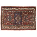 EARLY KUBA ORIENTAL RUG. Late 19th early 20th century, North Caucasus. Unusual example with 3