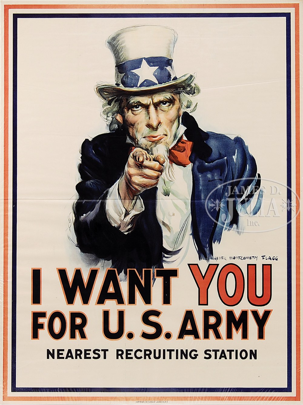 JAMES MONTGOMERY FLAG, ICONIC WWI UNCLE SAM RECRUITING POSTER. There is little doubt this is the