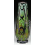 IRIDESCENT SILVER OVERLAY VASE. Late 19th early 20th Century Continental. Narrow vase with Art