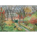 WALDO PEIRCE (American, 1884-1970) "NEWBURYPORT GARDEN IN FALL" Oil on canvas. Unframed. Initialed