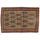 TABRIZ ORIENTAL RUG. 2nd quarter 20th century. Nice example with rows of floral filled urns