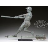 BASEBALL BATTER WEATHERVANE. American, late 20th century. A decorative example of an animated batter