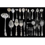 FINE LOT OF STERLING SILVER SERVING PIECES. Lot includes a Gorham 13" punch ladle, a Gorham 8-3/4"