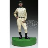 RARE AFRICAN AMERICAN JOCKEY DOORSTOP. Circa 1920, American. Unknown foundry. Full bodied solid