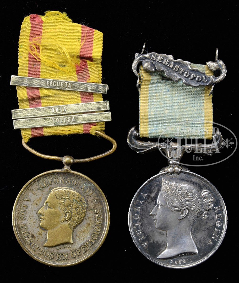 PAIR OF RARE EUROPEAN VALOR AND SERVICE MEDALS PERSONALLY OWNED BY GENERAL GEORGE A CUSTER. This