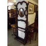 VICTORIAN HALL STAND, mahogany mirror back 8 cup hall stand