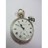 POCKET WATCH, silver cased Acme lever pocket watch, Roman numerals and second hand