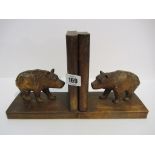 BLACK FOREST, pair of carved bear figure book ends