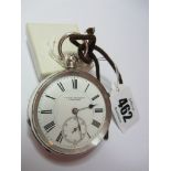POCKET WATCH, silver cased key wind pocket watch, makers H. Samuel of Manchester, Roman numerals and