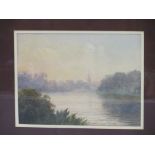 EDWARDIAN WATER COLOURS, 2 signed and dated water colours, "Evening on the Serpentine" and "Sunset