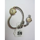 TUDOR, ladies 9ct gold cased Tudor Royal wrist watch with Arabic numerals on an expanding strap,