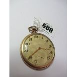POCKET WATCH, Gold plated slimcase pocket watch, arabic numerals & second hand