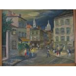 LAURA RUTHVEN, oil on canvas "French Street Scene" 23" x 30" initialled LR