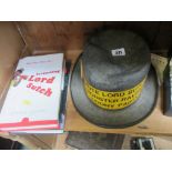 SCREAMING LORD SUTCH, Monster Raving Looney Party campaign hat and 2 related books