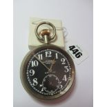 MILITARY POCKET WATCH, 30 hour non luminous military pocket watch, Arabic numerals and second hand