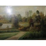 G WILLIS-PRYCE, oil on board "Overlooking the Park", 10.5" x 15.5"