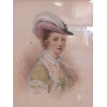 H E HOBSON, signed water colour "Portrait of Olivia", 9" x 7"