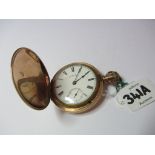 HUNTER POCKET WATCH, Quality Waltham gold plated full hunter pocket watch, roman numerals & second