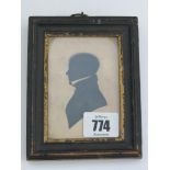 SILHOUETTE, early 19th Century "Portrait of a Gentleman", indistinctly inscribed on reverse