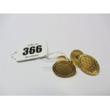 CUFF LINKS, pair of 18ct gold cuff links, 13.2 grams