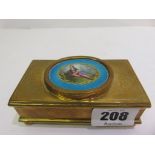 VESTA BOX, a fine antique rectangular table top Vesta box, Sevres inset plaque of resting young