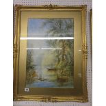 H RAWSON, pair of signed water colours, "Riverscapes - Mayfield, Sussex and Park Wood, Hassocks",