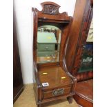 EDWARDIAN CABINET, carved walnut mirrored back table top cabinet