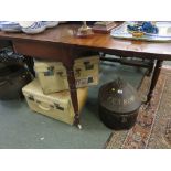 DROP LEAF DINING TABLE; Early 19th Century mahogany Provincial drop leaf table, 44.5" width